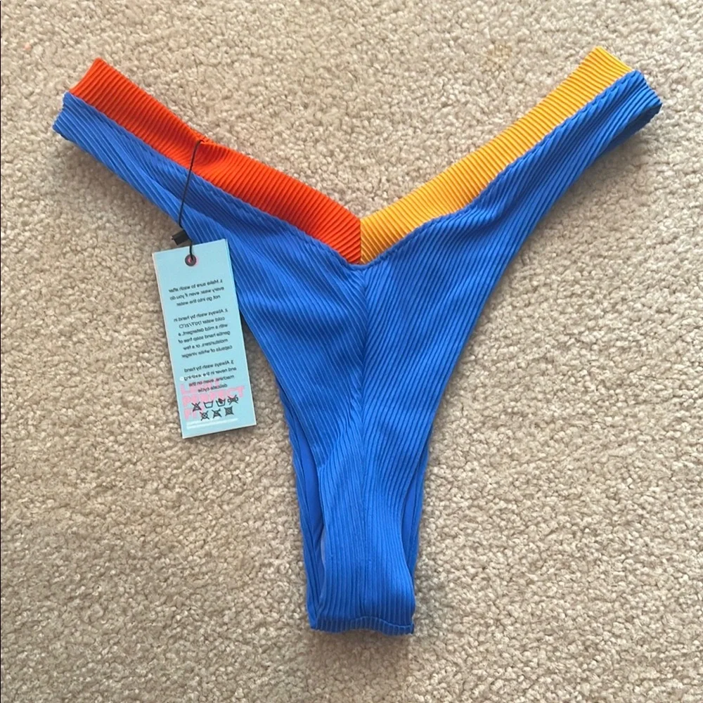 Colorful Ribbed Bikini Bottom - Picture 3 of 4